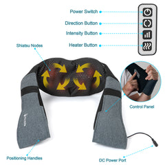 Shop Our Shiatsu Black and Gray Fabric Neck Massager On Amazon